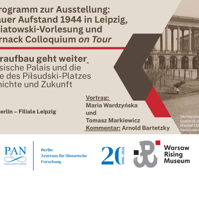 Berlin: Wykład „Der Wiederaufbau geht weiter. Das Sächsische Palais und die Westfassade des Piłsudski-Platzes – Geschichte und Zukunft“